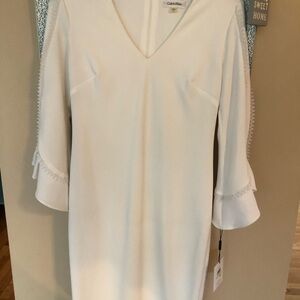 Calvin Klein Elegant white Long Sleeve Dress